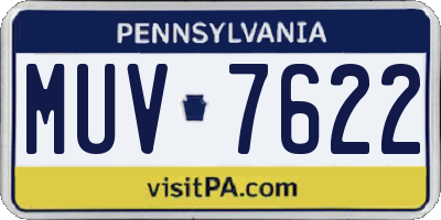 PA license plate MUV7622