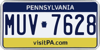 PA license plate MUV7628