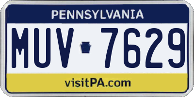 PA license plate MUV7629