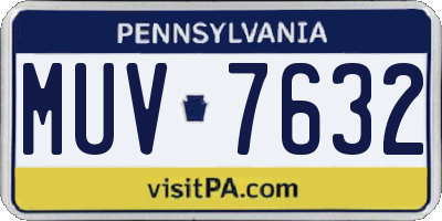 PA license plate MUV7632