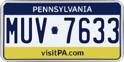 PA license plate MUV7633