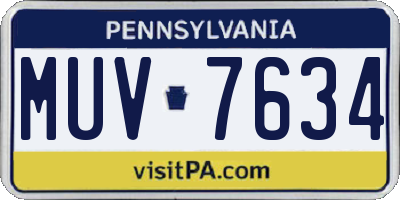 PA license plate MUV7634