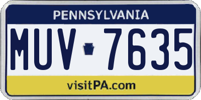 PA license plate MUV7635