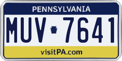 PA license plate MUV7641