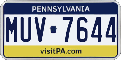 PA license plate MUV7644