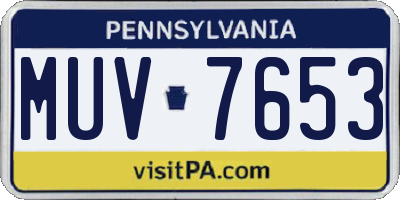 PA license plate MUV7653