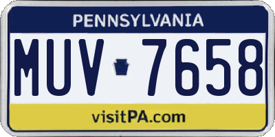 PA license plate MUV7658