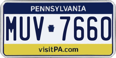 PA license plate MUV7660