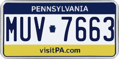 PA license plate MUV7663