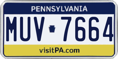 PA license plate MUV7664