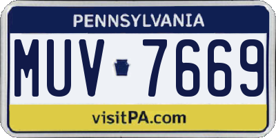 PA license plate MUV7669
