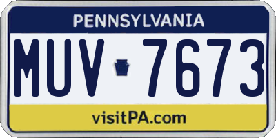 PA license plate MUV7673