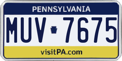 PA license plate MUV7675