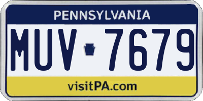 PA license plate MUV7679