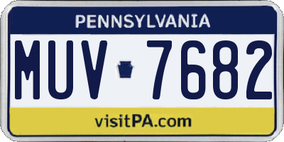 PA license plate MUV7682