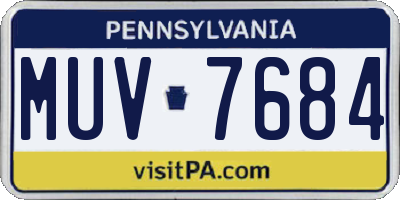 PA license plate MUV7684