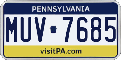 PA license plate MUV7685