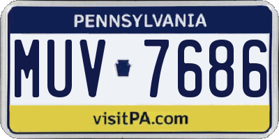 PA license plate MUV7686