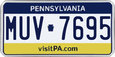 PA license plate MUV7695