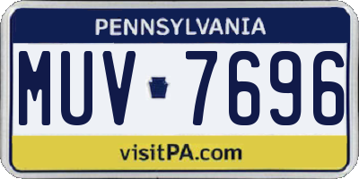 PA license plate MUV7696