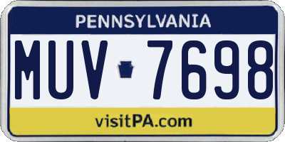 PA license plate MUV7698