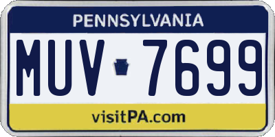 PA license plate MUV7699