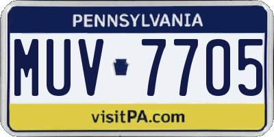 PA license plate MUV7705