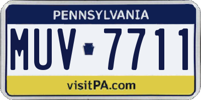 PA license plate MUV7711