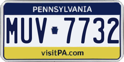 PA license plate MUV7732
