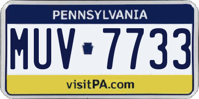 PA license plate MUV7733