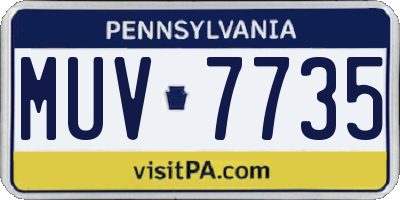 PA license plate MUV7735