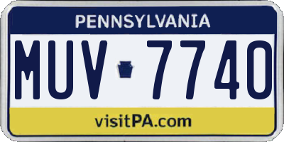 PA license plate MUV7740