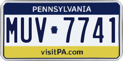 PA license plate MUV7741