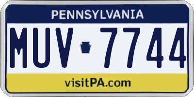 PA license plate MUV7744