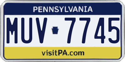 PA license plate MUV7745