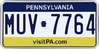 PA license plate MUV7764