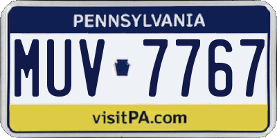 PA license plate MUV7767