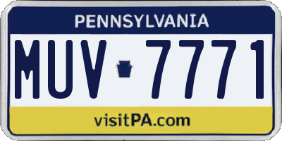 PA license plate MUV7771