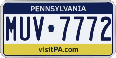 PA license plate MUV7772