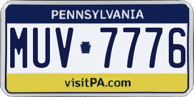 PA license plate MUV7776