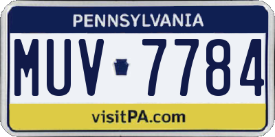 PA license plate MUV7784