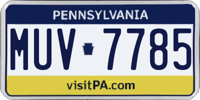 PA license plate MUV7785