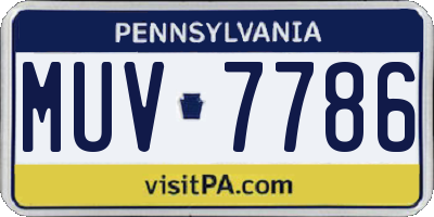 PA license plate MUV7786