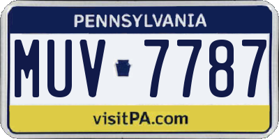 PA license plate MUV7787