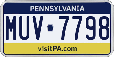 PA license plate MUV7798
