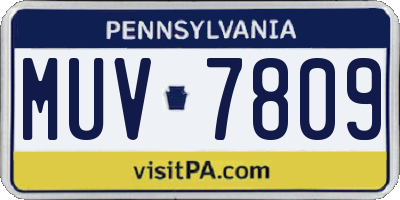PA license plate MUV7809