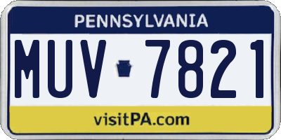 PA license plate MUV7821