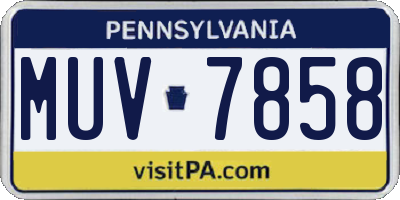 PA license plate MUV7858