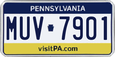 PA license plate MUV7901