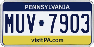 PA license plate MUV7903